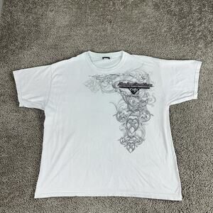 VTG Harley Davidson Cafe Shirt Mens XL White Las Vegas Graphic Cyber Motorcycle